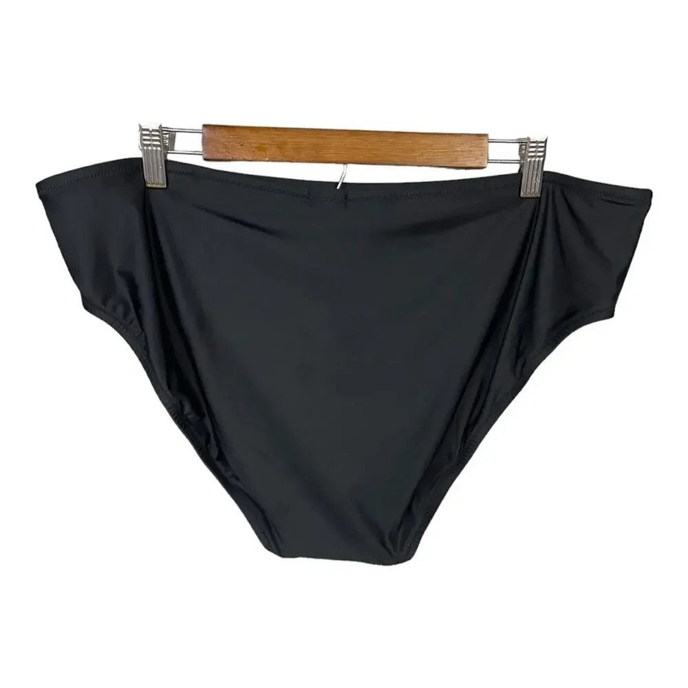 J. Crew Full Coverage Bikini Briefs in Black Size 2X‎ NWT